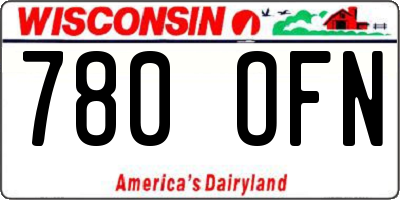 WI license plate 780OFN