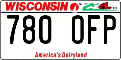WI license plate 780OFP