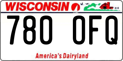 WI license plate 780OFQ