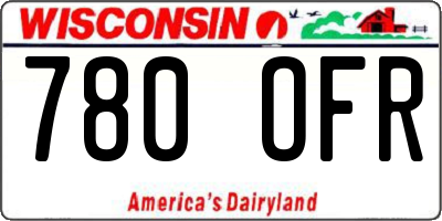 WI license plate 780OFR