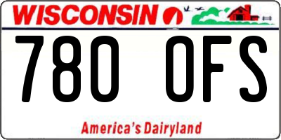 WI license plate 780OFS