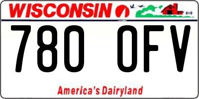 WI license plate 780OFV