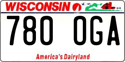 WI license plate 780OGA