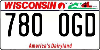 WI license plate 780OGD