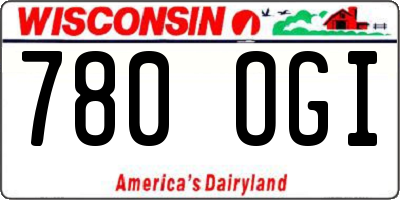 WI license plate 780OGI