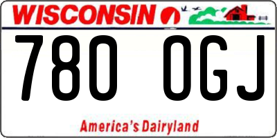 WI license plate 780OGJ