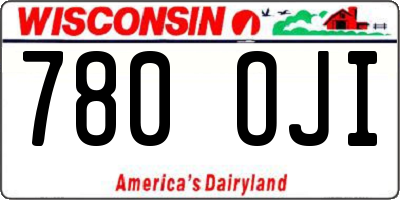 WI license plate 780OJI