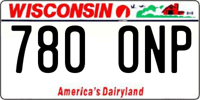 WI license plate 780ONP