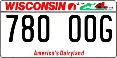 WI license plate 780OOG