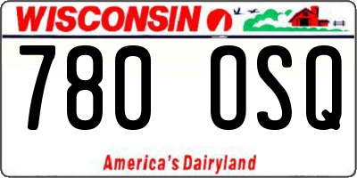 WI license plate 780OSQ