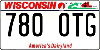 WI license plate 780OTG