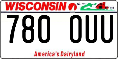 WI license plate 780OUU