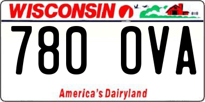 WI license plate 780OVA