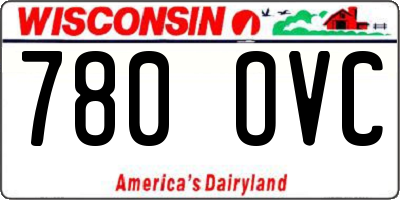 WI license plate 780OVC