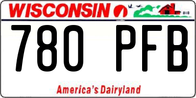 WI license plate 780PFB
