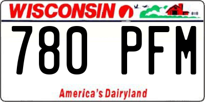 WI license plate 780PFM