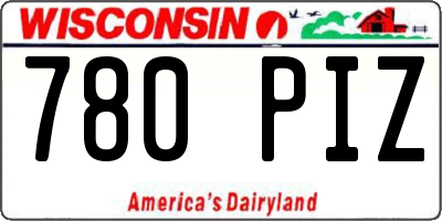 WI license plate 780PIZ