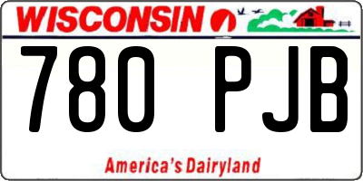WI license plate 780PJB