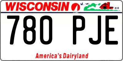 WI license plate 780PJE