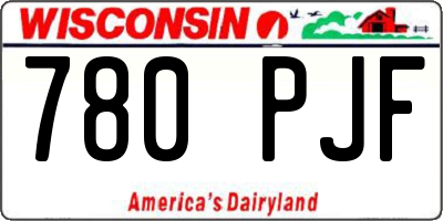 WI license plate 780PJF