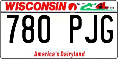 WI license plate 780PJG