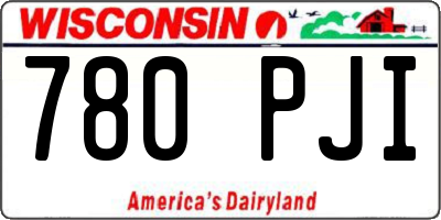 WI license plate 780PJI