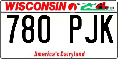 WI license plate 780PJK