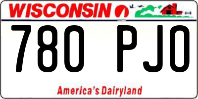 WI license plate 780PJO