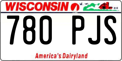 WI license plate 780PJS