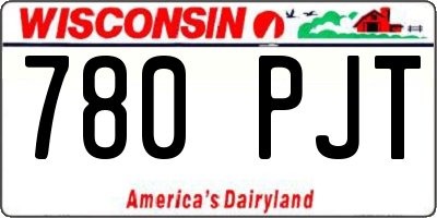 WI license plate 780PJT