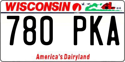 WI license plate 780PKA