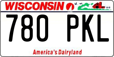 WI license plate 780PKL