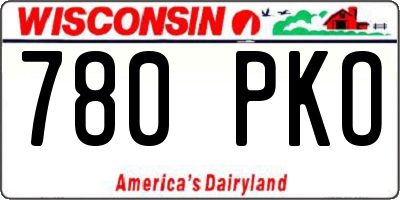 WI license plate 780PKO