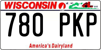 WI license plate 780PKP