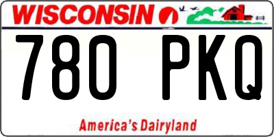 WI license plate 780PKQ