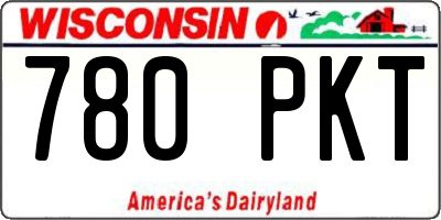 WI license plate 780PKT