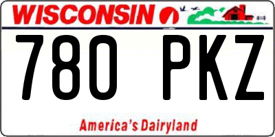 WI license plate 780PKZ