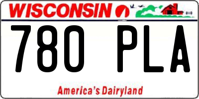WI license plate 780PLA