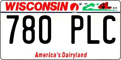 WI license plate 780PLC