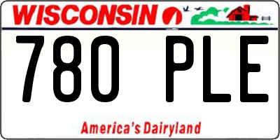 WI license plate 780PLE