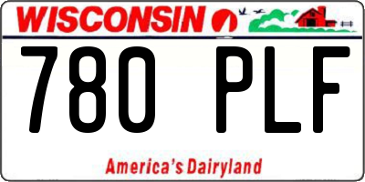 WI license plate 780PLF