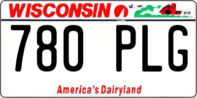 WI license plate 780PLG
