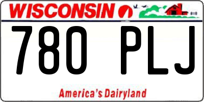 WI license plate 780PLJ