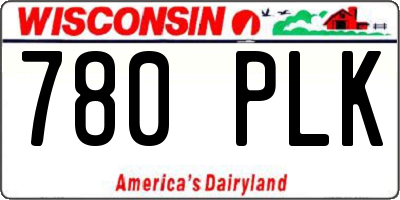 WI license plate 780PLK