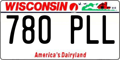 WI license plate 780PLL