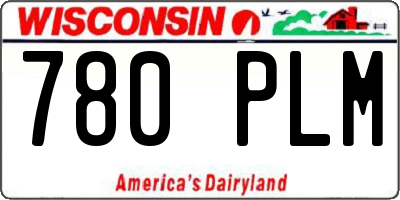 WI license plate 780PLM