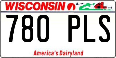 WI license plate 780PLS