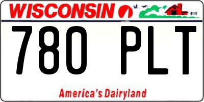 WI license plate 780PLT