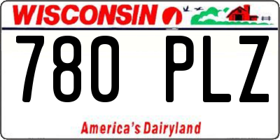 WI license plate 780PLZ