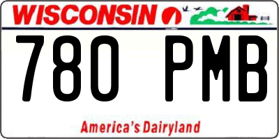 WI license plate 780PMB
